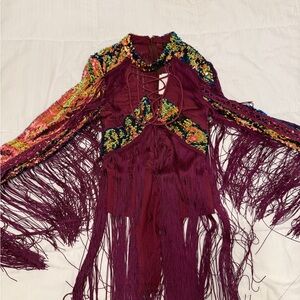 Missguided Multicolor Fringe Bodysuit